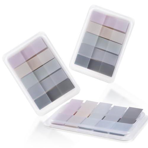Golcellia Sticky Tabs, Neutral Book Tabs for Notebooks, 300 Pcs - color: Gray, Soft Beige, Taupe, Lilac, and Neutral Colors