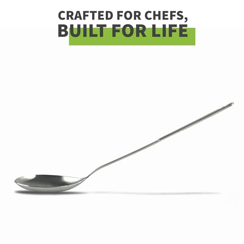 TECHEF ChefCore 304 Stainless Steel Cooking Spoon with Ergonomic Handle, One-Piece Unibody Design, Rustproof & Heat Resistant, 10.5" Serving Utensil – Made in Korea - size: Spoon