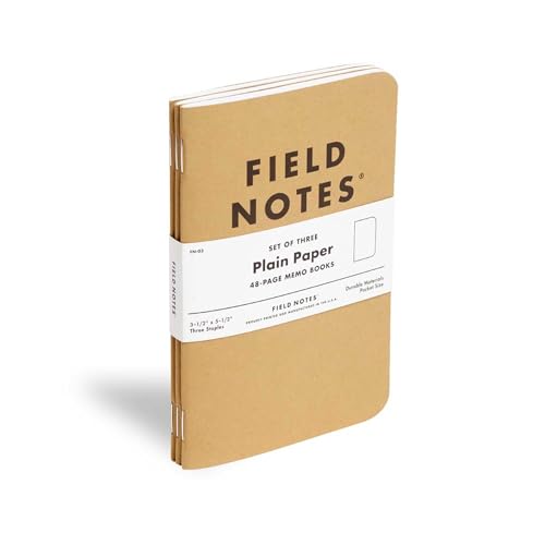 Field Notes: Original Kraft 3-Pack - Plain Paper Memo Books - Blank 48 Page Pocket Notebooks - 3.5" x 5.5" - color: Plain Paper