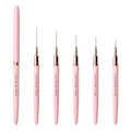 5Pcs Nail Art Brushes Kit - Pink - color: Pink