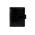 A7 Crocodile Budget Binder Cover - Mini Binder Wallet for Cash Saving, 6-Ring Planner Cover with Hidden Snap Buckle, Black - color: Black, size: A7