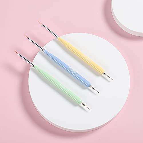 TEOYALL 6Pcs Nail Art Brushes, Gel Nail Polish Painting Liner and Dotting - color: Multicolor