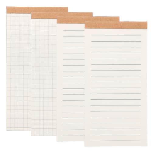 PATIKIL Portable Field Notes, 4 Pcs Small Notepads 50 Sheets Pocket Notebooks Memo Books to Do List Organizer Planner Daily for Work Office Journey, Lined/Grid - style: Lined/Grid