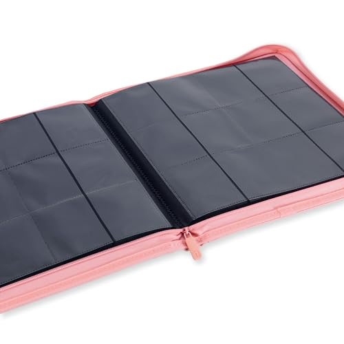 Vault X 12 Pocket Zip Trading Card Binder 480 Cards Exo-Tec (Pink) - color: Pink, size: 12 Pocket