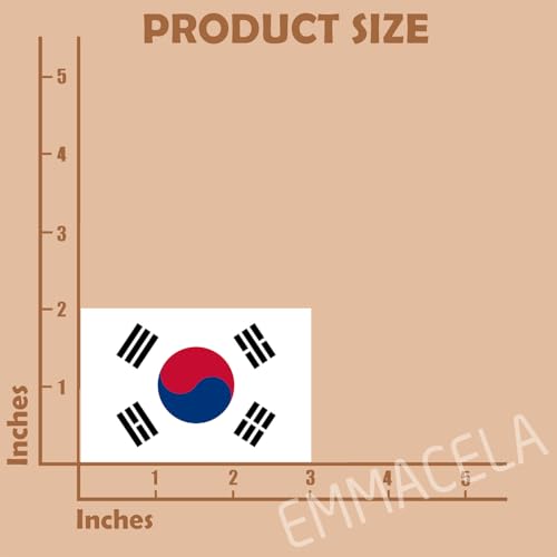 (3PCS) South Korea Flag stickers, Countries Flag Stickers - Waterproof Vinyl Decals For Laptops, Tumblers, Water Bottles, Books, Scrapbooks, Size 3 x 2 Inch - color: South Korea