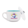 Silver Buffalo Sanrio Hello Kitty Rainbow Clouds Ceramic Soup Mug With Vented Lid For Ice Cream, Cereal, Beverages | Holds 24 Ounces - color: Rainbow Clouds