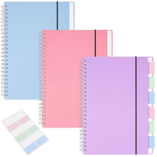 3 Pack Spiral Dot Grid Notebook A5 Size 5.8"x8.3" - size: A5 (5.9"x8.3"), style: Dot Grid