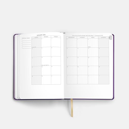 Christian Planner 2026 Daily Planner - Faith Based Monthly and Weekly Planner, Vision Board, and Habit Tracker - 2026 Calendar, Personal Organizer and Devotional Journal (Hardcover, Fig) - color: Fig, size: Hardcover