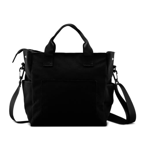 Crossbody Shoulder Bag for Women - Water Resistant Casual Handbag Purse with Multiple Pockets, Adjustable Strap - color: Black
