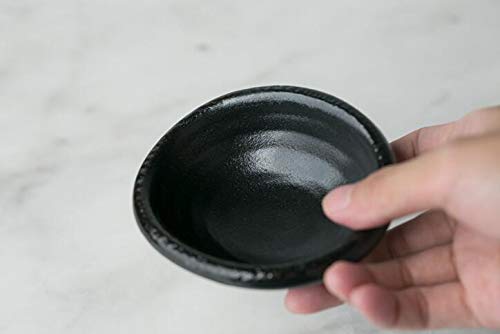 Colias Wing 3.5 Inch Simple Style Single Color Stylish Design Multipurpose Porcelain Side Dish Bowl Seasoning Dishes Soy Dipping Sauce Dishes-Set of 5-Black - color: Set-of-5-TypeC