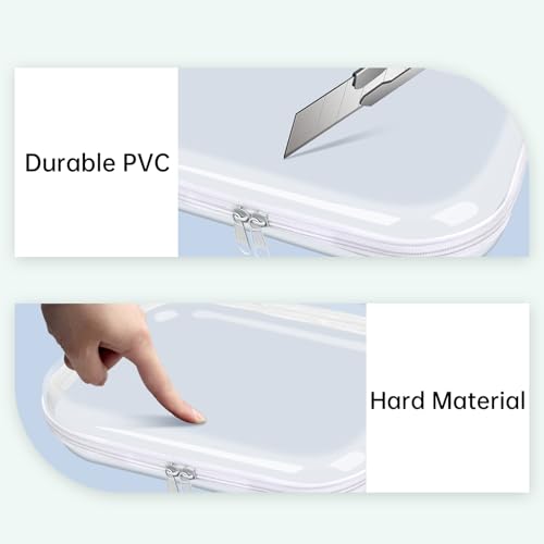 Clear Hard Shell Zipper Case,3PCS Transparent Clear Zipper Pouches,Hard Side Plastic Case Set,Portable Travel Storage Organizer Bins - color: 3PCS-M