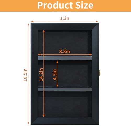 9-Card Sports Card Display Case for Graded Cards, Lockable - size: 9 Cards