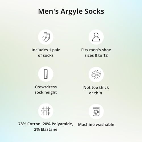 tiemart Men's Socks, Fits Men's Shoe Sizes 8-12 - color: Blush Pink and Eggplant Argyle