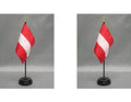 2 Austria Mini Desk Flags with Stands for Office or Tabletop Display - color: Austria