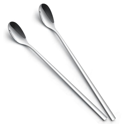 AOOSY 9-In Long Handle Spoon, Coffee Stirrers Ice Tea Spoon,Set of 2 - color: S sliver