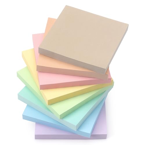 OSBOO Sticky Notes 3x3 Inch 8 Pack Pastel Colors, 80 Sheets/Pad - color: 8 Pastel Colors