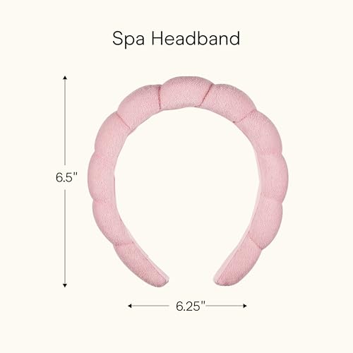 Conair Spa Headband, Makeup & Face Washing, Microfiber Design - color: Blush Pink