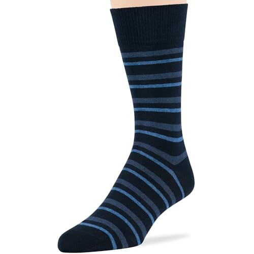 7BIGSTARS Men Cotton Patterned Crew Dress Socks 4-6 Pack, L 9-12 - color: 08a - Dark Navy Assortment (A17)
