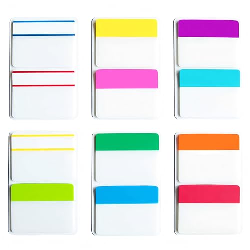 KICNIC Sticky Tabs Index Tabs, 2 Inch, 240 Pieces, 12 Colors, Self Adhesive - color: Neon Colors, size: 240pcs