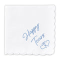 Happy Tears Wedding Handkerchief Something Blue Gift for Bride - color: Happy Tears X 1 (Brown)