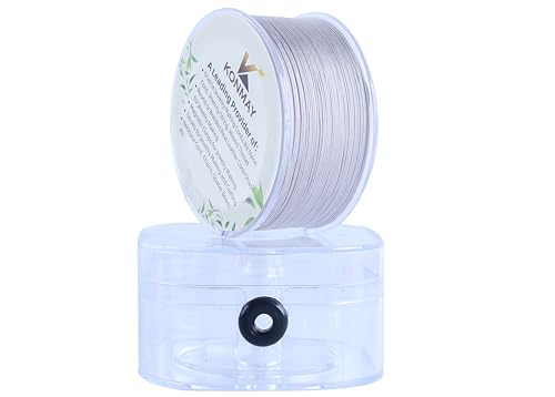 KONMAY 0.6mm Grey Nylon Bracelet String for Dream Catchers&Wind Chimes - color: Gray, size: Braided 0.6mm