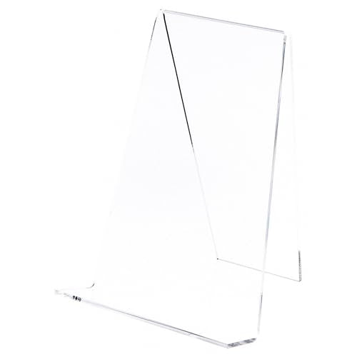 Plymor Clear Acrylic Book Easel with 1.875" Flat Ledge, 8.25" W x 7.75" D x 10.75" H - size: 8.25" x 7.75" x 10.75"