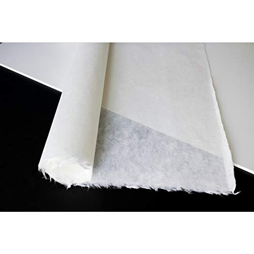 [10 Pcs] Korean Traditional Mulberry Paper HanJi Handmade Plain Natural White Single Layer 28.3" x 55.9" - size: 28.3" x 55.9" (Single-Layer)