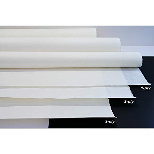 [10 Pcs] Korean Traditional Mulberry Paper HanJi Handmade Plain Natural White Single Layer 28.3" x 55.9" - size: 28.3" x 55.9" (Single-Layer)