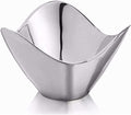 nambe Serve ware Collection Wave Bowl, Silver Serving Bowls, Large Salad Bowls for Kitchen, Entertaining, Side Dishes, Pasta, Dinner Parties, Kitchen Decor, Oven Safe, Easy Clean (9”)