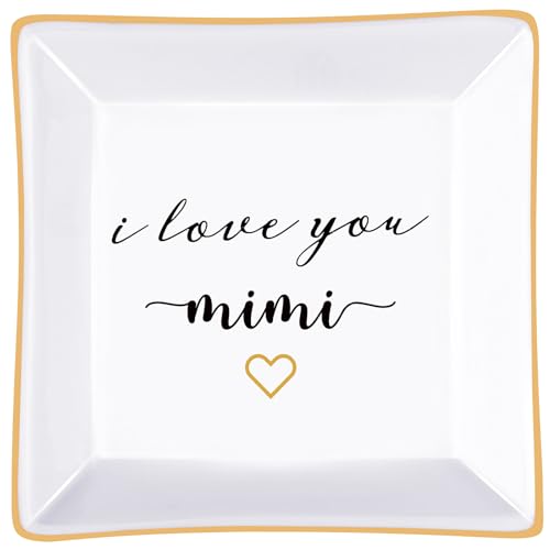 Mimi Gifts Ring Dish I Love You Mimi Jewelry Tray Grandmother Present - color: Mimi
