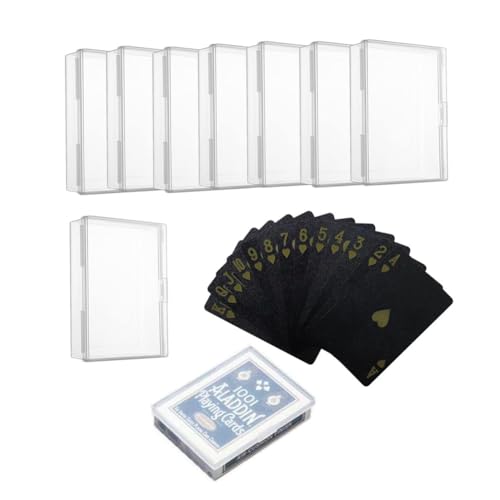 8PCS Playing Card Cases, Clear Plastic Game Card Holder Organizer, Clear Card Box, Card Storage Organizer, Empty Trading Card Storage Box - color: transparent case(8Pcs)