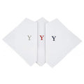 Initial Handkerchief for Men, Monogrammed Boxed 3 Piece Set,100% Cotton - color: Y Initial