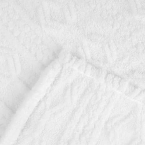 SUPERIOR Fleece Boho Jacquard Blanket, Decorative Blankets for Bedroom, Sofa, Fuzzy, Plush, Fluffy, Soft, Cute Room Decor, Beautiful Cover, Comfort Essentials, Arctic Collection, King, White - color: White, size: King
