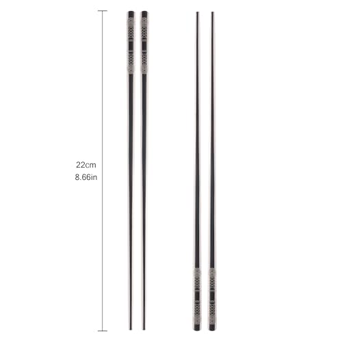 Korean Glossy Silver Metal Chopsticks, 2 Pairs, Dancheong Engraved - color: Glossy Silver