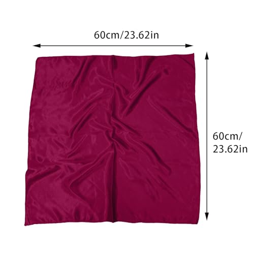 1 Piece of Square Satin Scarf Wrap Ribbon Neck Scarfs Halloween Retro Costume (23.62" x 23.62") - color: Wine Red