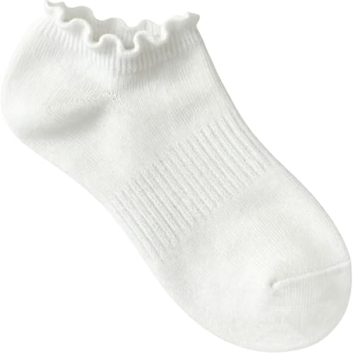 6 Pairs No Show Socks for Women Ruffle Socks Cute Ankle Socks - color: White（6 Pairs）