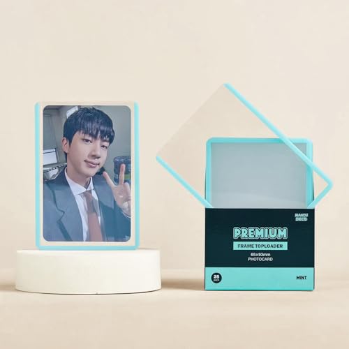 Mandu Deco Colored Border Toploaders for Kpop Album Photocards, 2.5" x 3.5" (Pack of 25) (Mint) - color: Mint