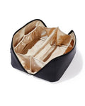 EACHY Travel Makeup Bag for Women, PU Leather Cosmetic Bag, Black, Medium - color: A - Black, size: Medium