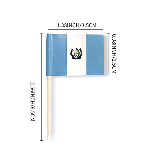 mflagperft Guatemala Toothpick Flags 100 Pack,Mini Guatemalan Flag Picks - color: Guatemala