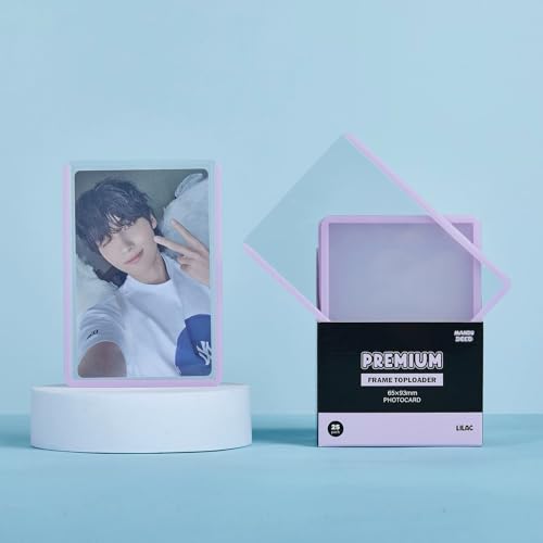 Mandu Deco Colored Border Toploaders for Kpop Album Photocards, 2.5" x 3.5" (Pack of 25) (Lilac) - color: Lilac