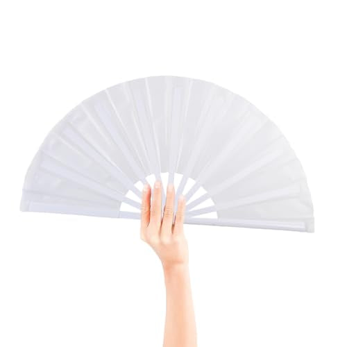 2 Pack Large Folding Hand Fan for Men/Women, Vintage Retro Fabric Fans, Chinese Kung Fu Tai Chi Hand Fan for Festival, Dance, Gift, Performance, Decorations (Black&White) - color: Black & White