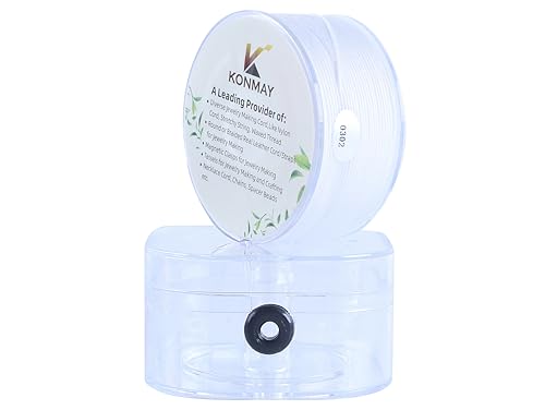 KONMAY 0.8mm White Nylon String with Case for Bracelets,130 Yards Braided Nylon Satin Cord for Jewelry Making, Beading,Chinese Knotting, Kumihimo, Macramé - color: White, size: Braided 0.8mm