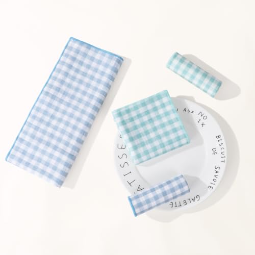 Handkerchiefs for Women, Soft Muslin Cotton Womens Handkerchiefs - color: Green+blue