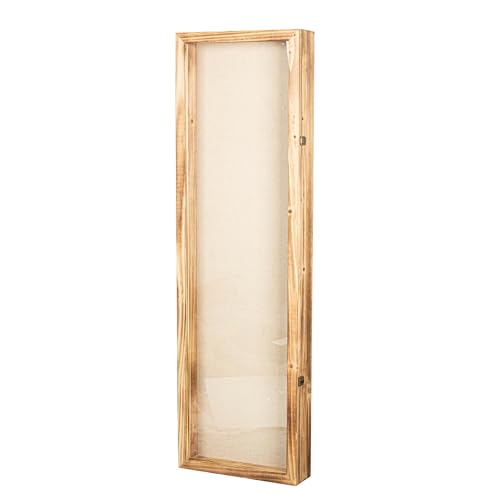 Freezing point Shadow Box Frame 14x47 Flower Shadow Box Pin Display Case Cabinet Picture Frame with Linen Back Memorabilia Awards Medals Badge Bouquet Wedding Memory Box for Keepsakes Long - color: Carbonized, size: 14×47