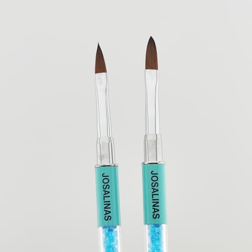 Nail Brushes Art Pen 2PCS, Gel Polish Painting Tools with Nail Extension Gel Builder, Salon at Home DIY Manicure (Green-Hair#12) - color: Green