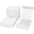 Mirgrime Jewelry Gift Boxes, 5 Pack 3.5x3.5x1 inch Small Jewelry Boxes, Cardboard Box for Necklaces Bracelet Earring Ring (White) - color: Magnetic Box-sxh-5-w