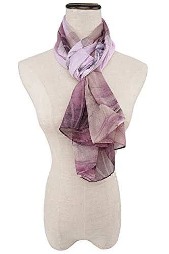 YOUR SMILE Ladies/Women's Lightweight Floral Print/Solid Color mixture Shawl Scarf For Spring Summer season - color: Purple Lotus