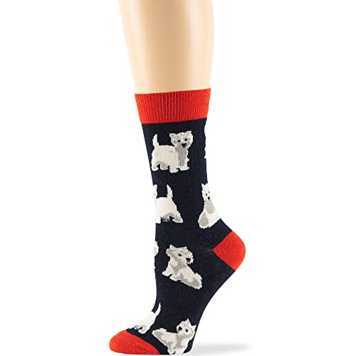 7BIGSTARS Women Cotton Crew Socks, Patterned 4 Pack, M 5-9 - L 8-12 - color: 14 - Olive Green, Light Navy, Light Beige, Dark Navy (A33), size: 5-9