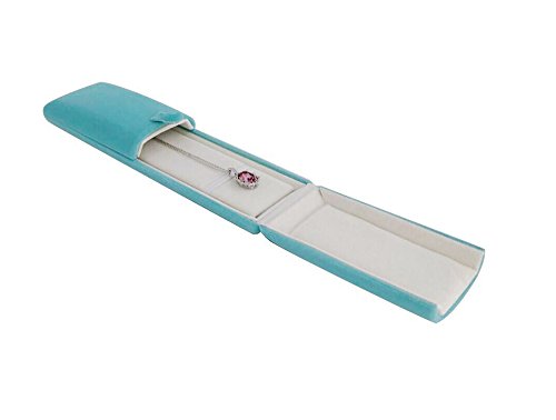 Premium Grade Aqua Velvet Jewelry Necklace Bracelet Watch Box Presentation Packaging Case Pendant - color: Aqua-Pendant Necklace Bracelet Case