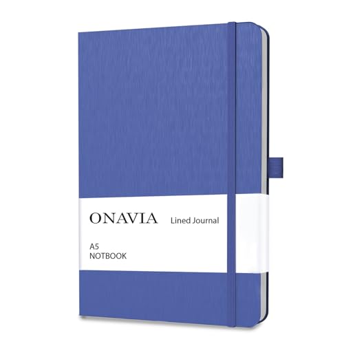 ONAVIA A5 Notebooks for Work, Lined Journal, 160 Pages, Blue - color: Royal Blue